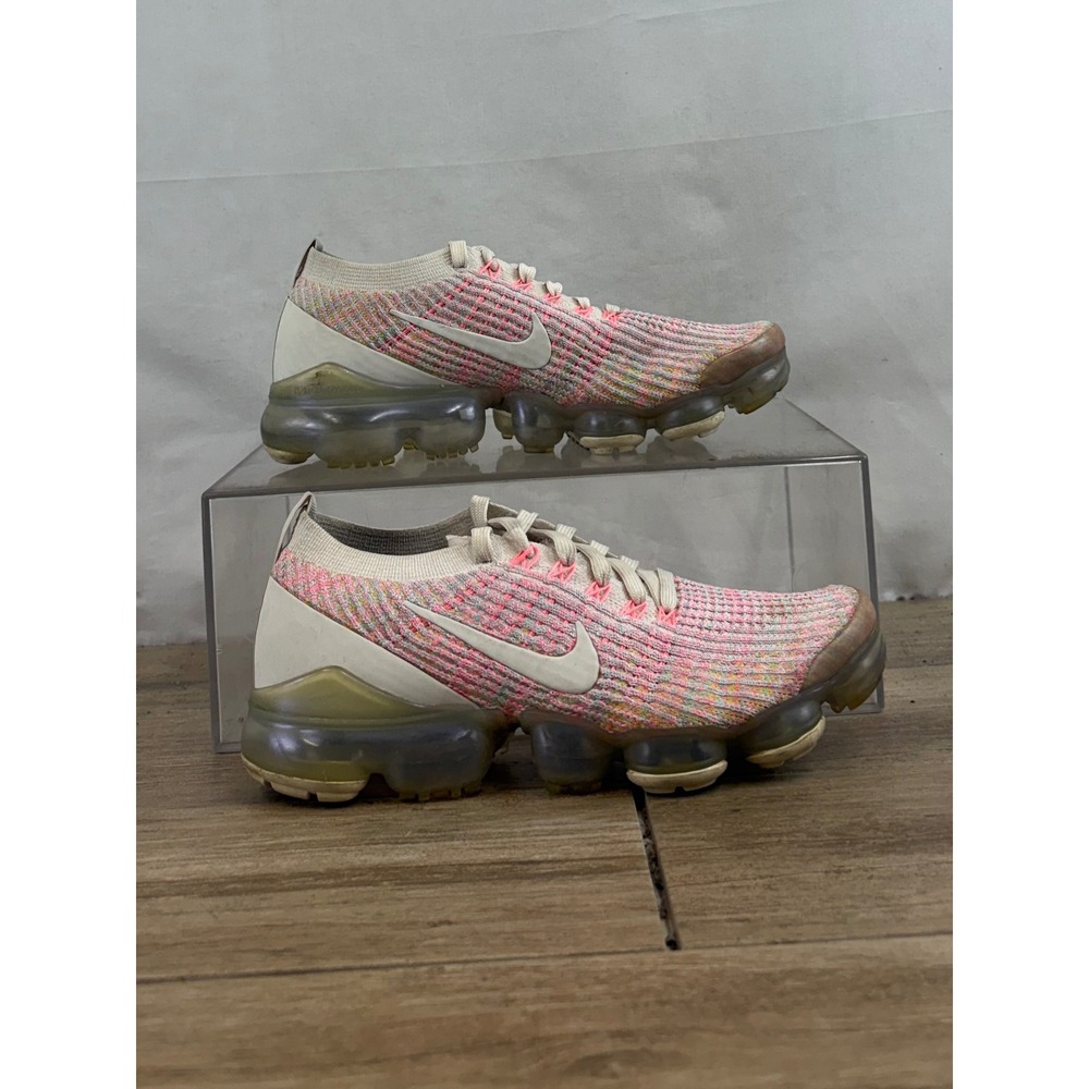 Nike Air VaporMax Flyknit 3 Womens Sz 7.5 Multi Color‎ Pink Running Shoes